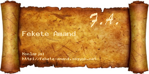 Fekete Amand névjegykártya