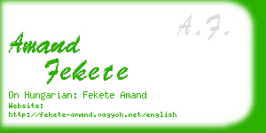 amand fekete business card